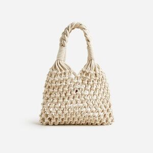 J. Crew Cadiz small hand knotted rope bag NWT